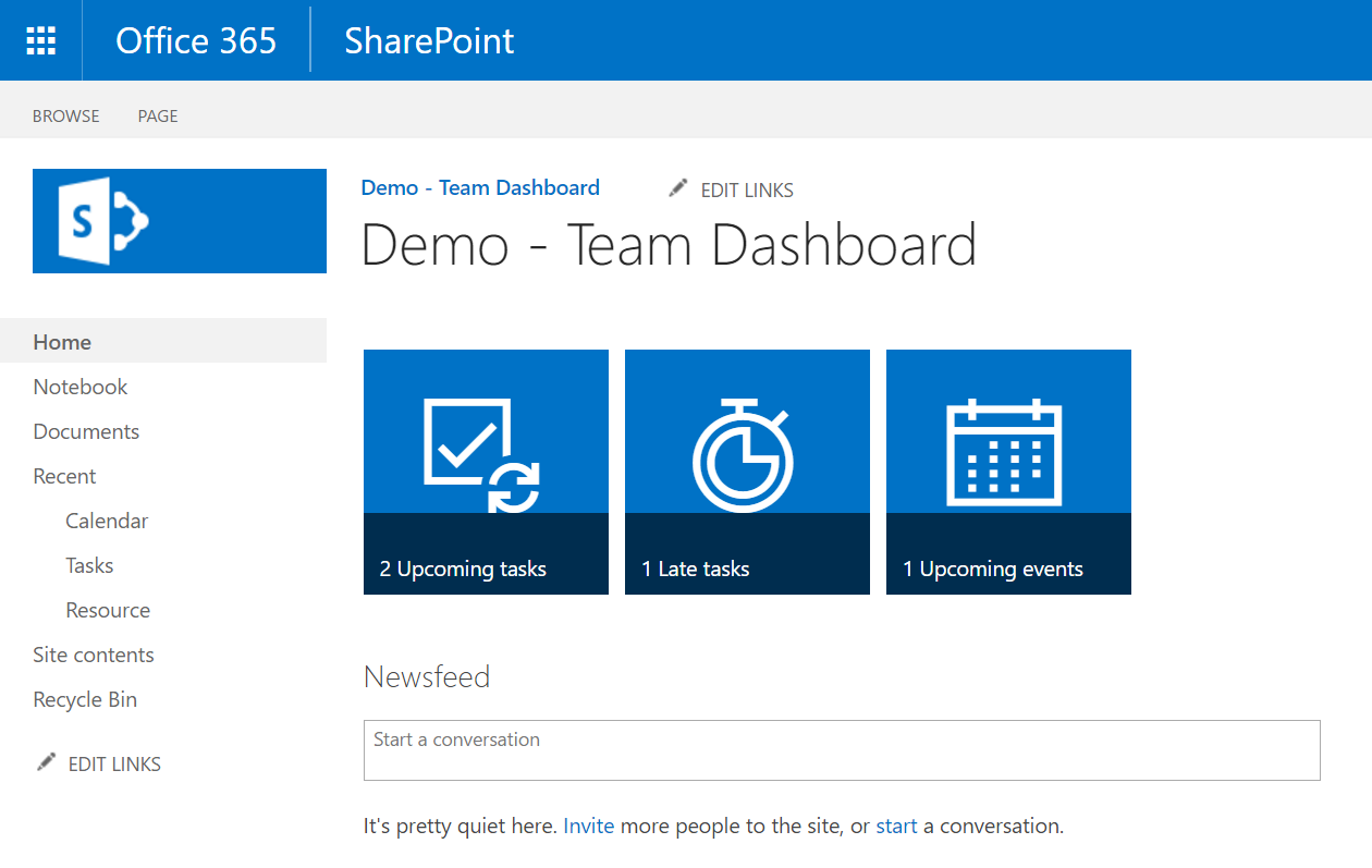 microsoft sharepoint dashboard